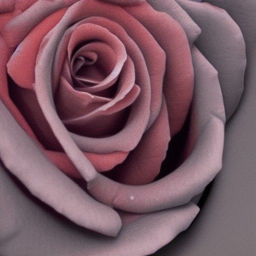 Rose Close-Up in Pink, Gray, and Burnt Orange