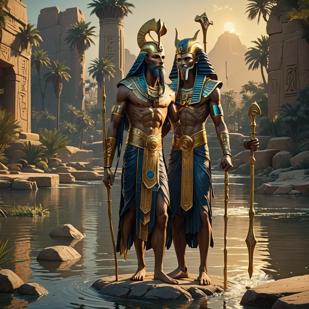 Thoth with Scales of Justice, Art Nouveau Style