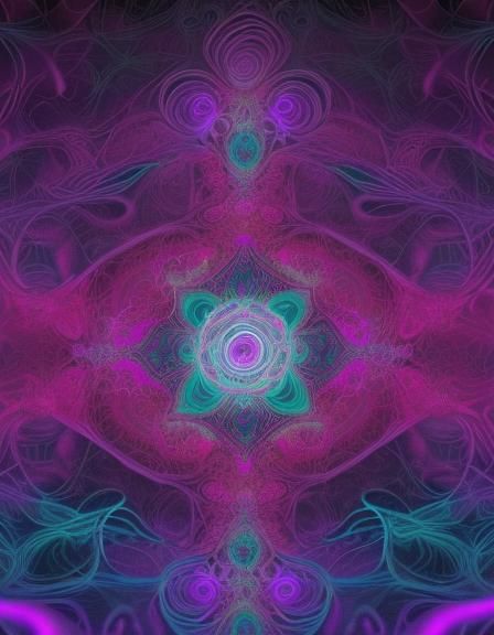 Neon Hindu Fireplace with Fractal Fire and Smoke