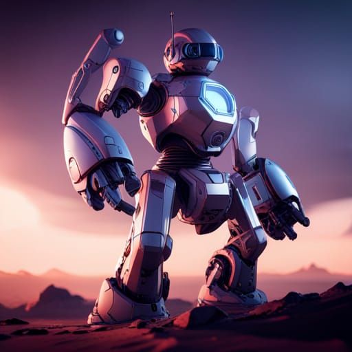 Intricate Sci-Fi Mech Ground Level Shot