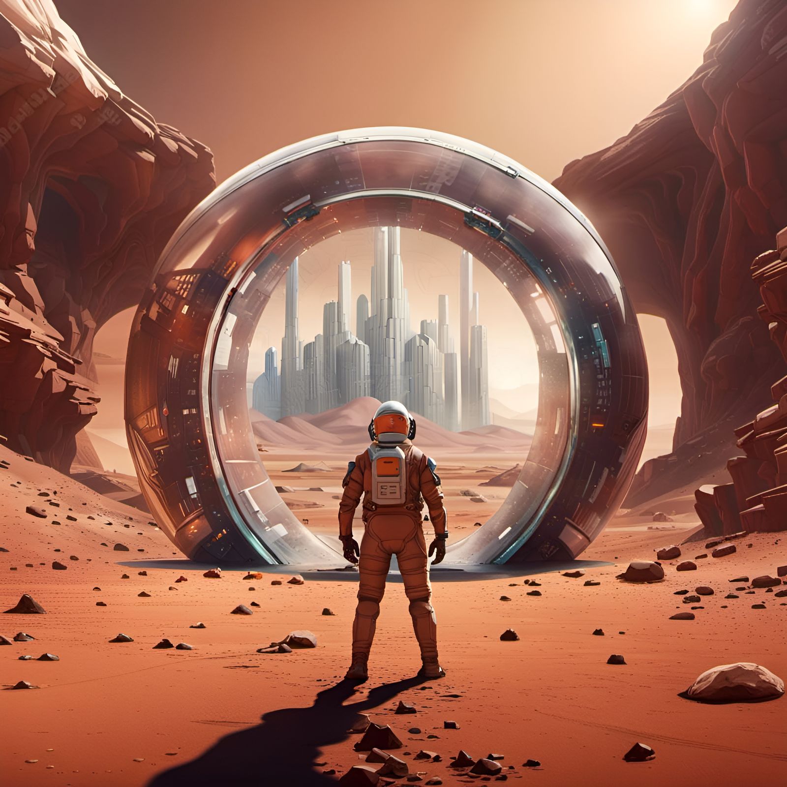 Futuristic Mars Base