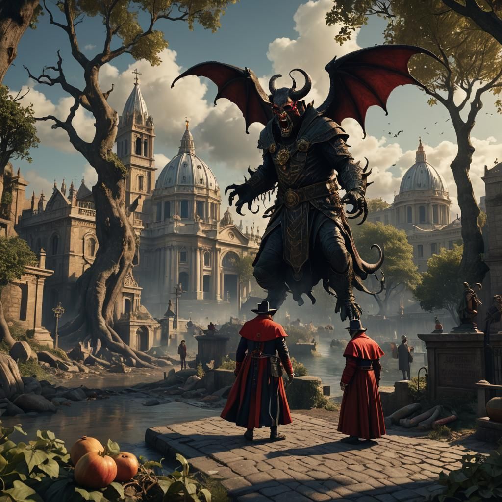 Perretta Confronts Demon and Devil in London, 1896