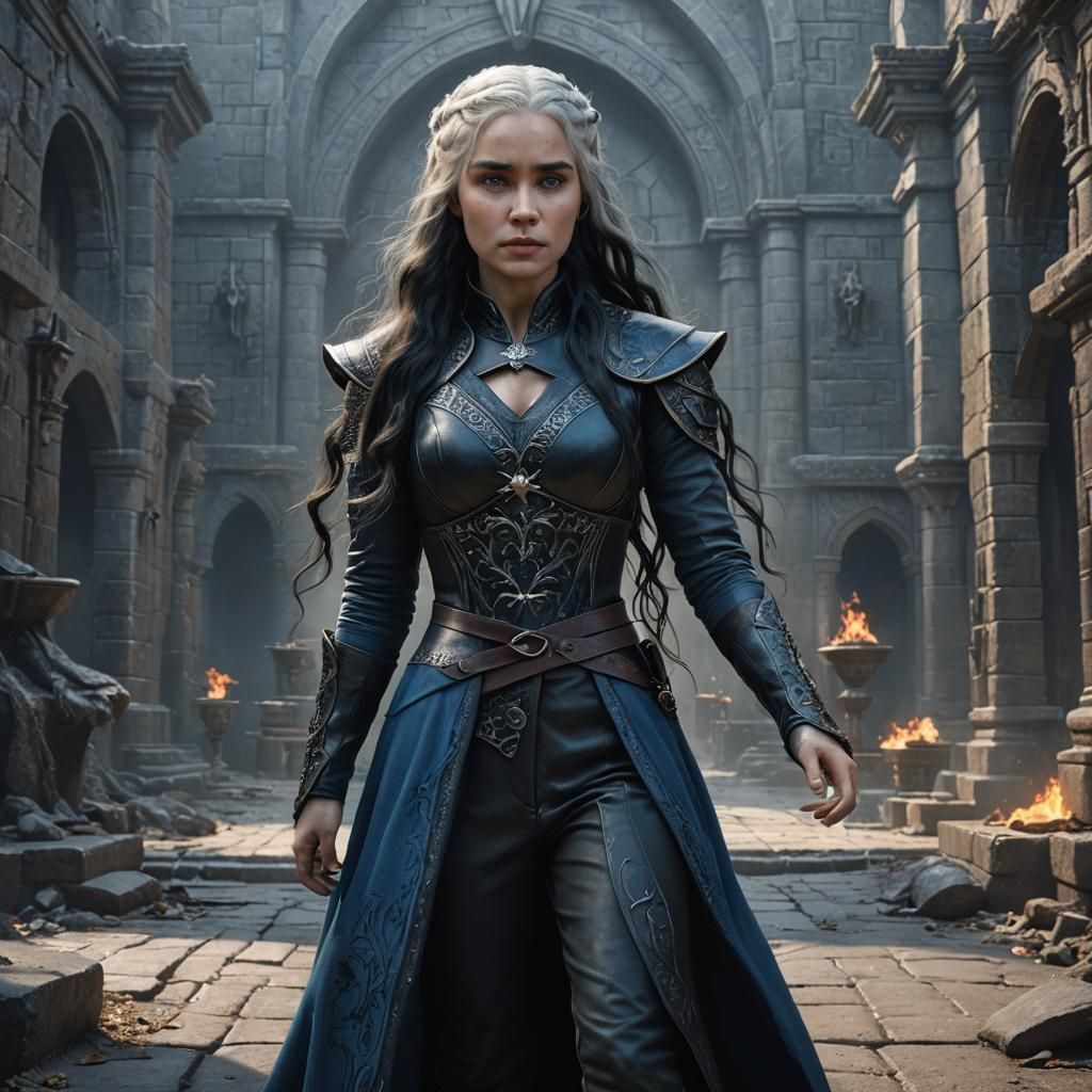 Fantasy Queen with Black Hair in Detailed Digital Painting