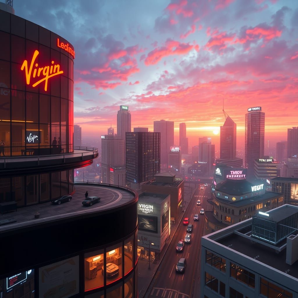 Virgin Vision Los Angeles: Retrofuturistic 80s Digital Paint...