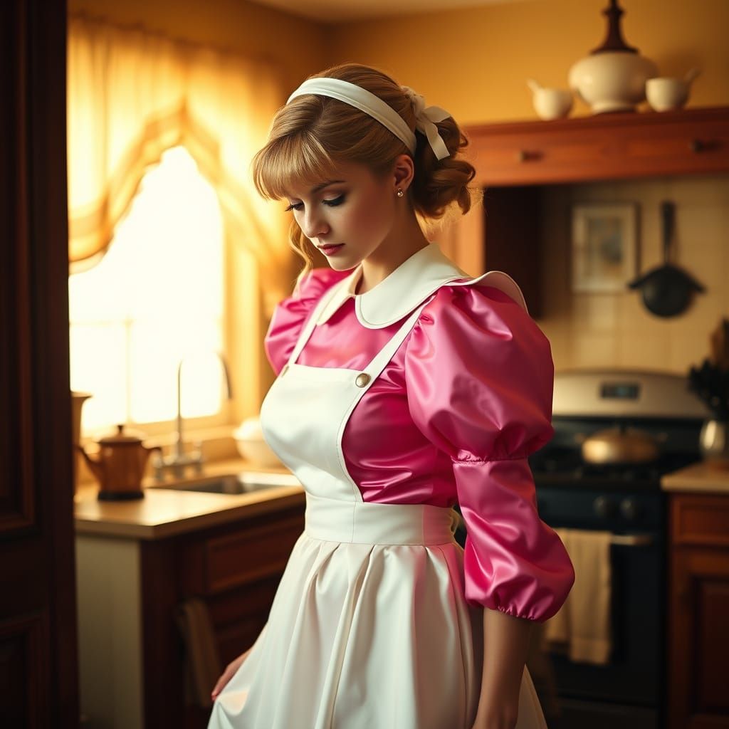 Vintage Maid in Elegant Kitchen Setting