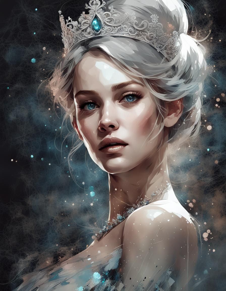 Princess Cinderella Portrait with Silver Filigree