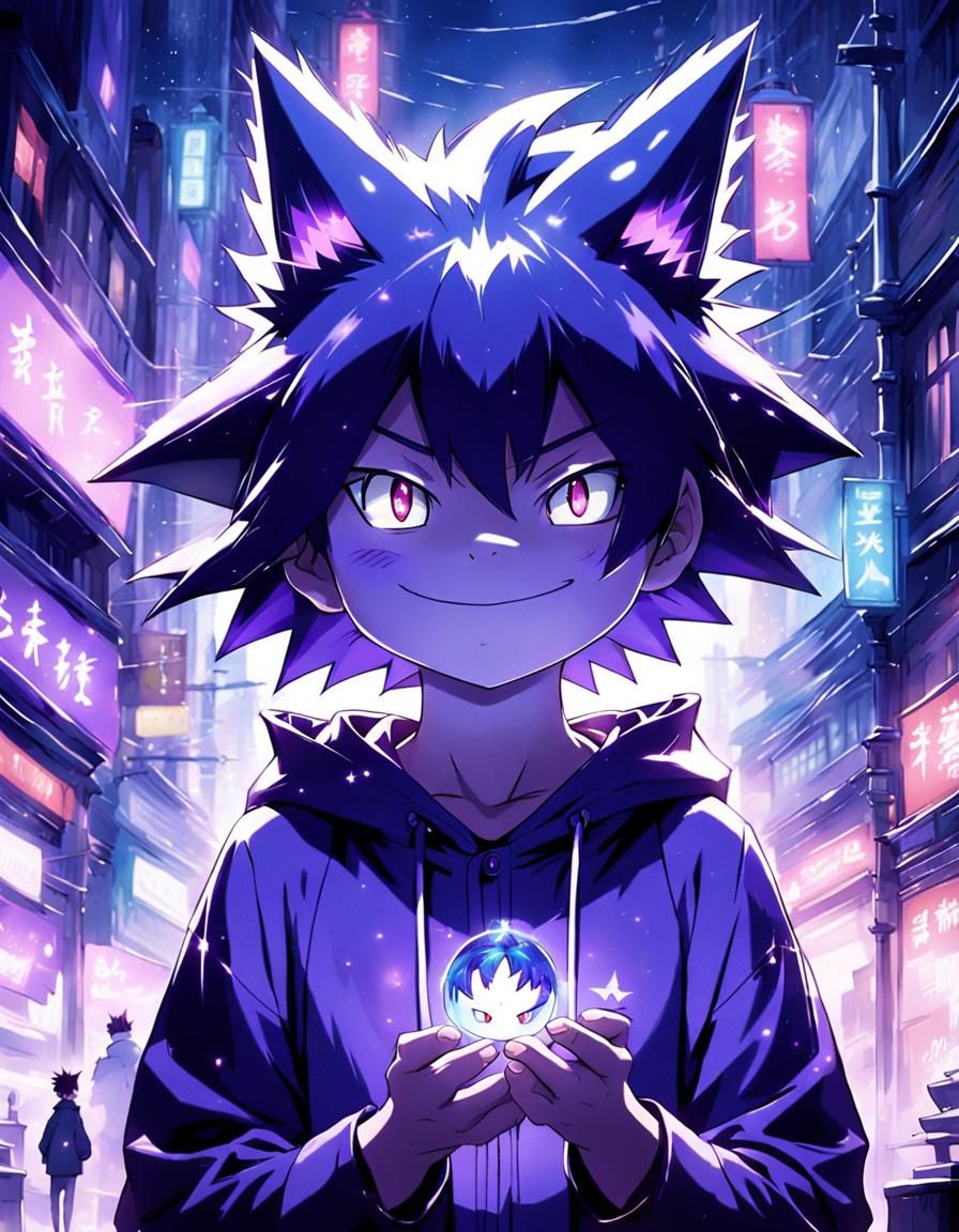 Gengar as Anime Woman in Studio Ghibli Style