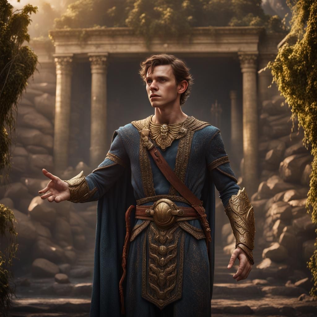 Tom Holland as God Dionysus: Detailed Matte Painting