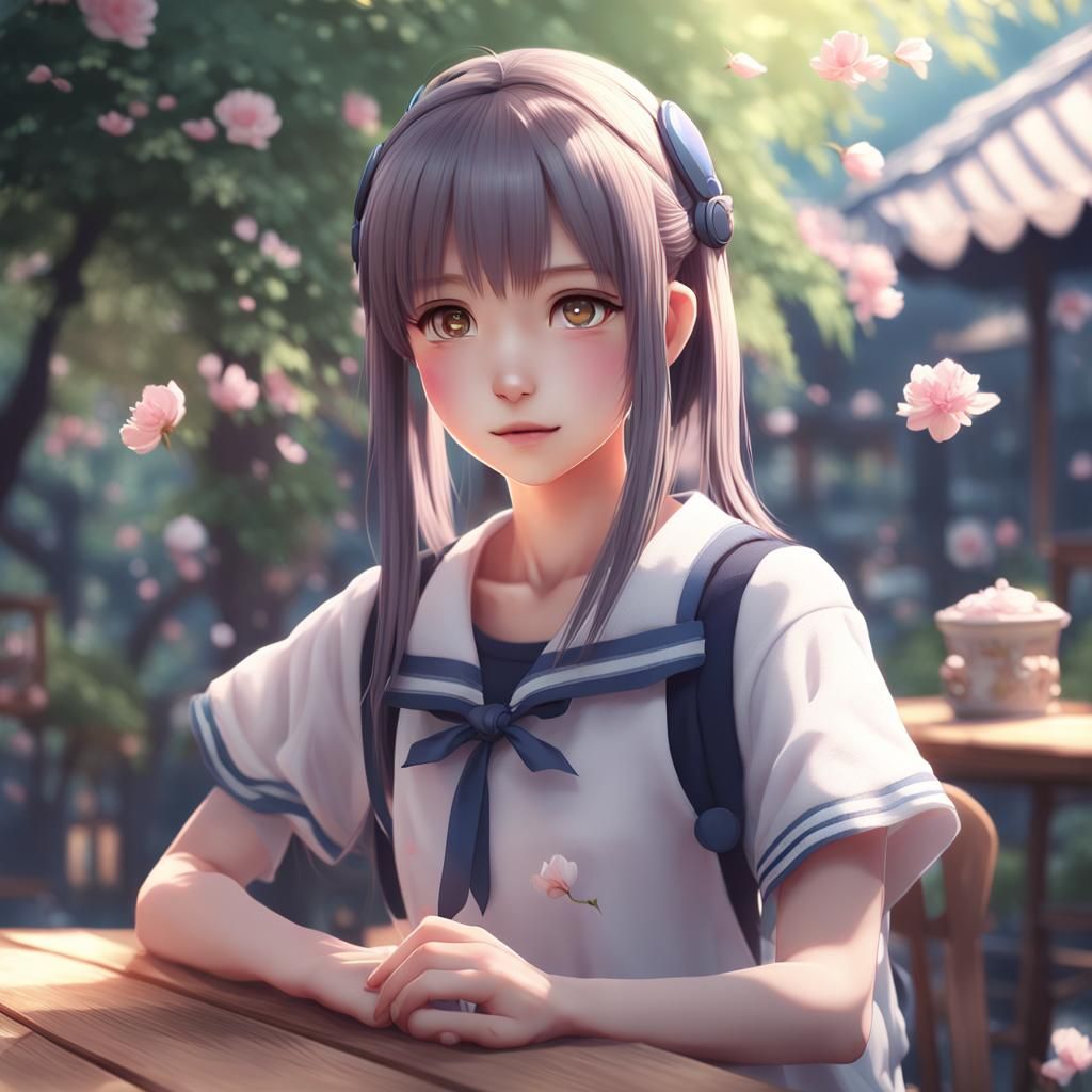 Cute Anime Girl in Detailed 3D Art