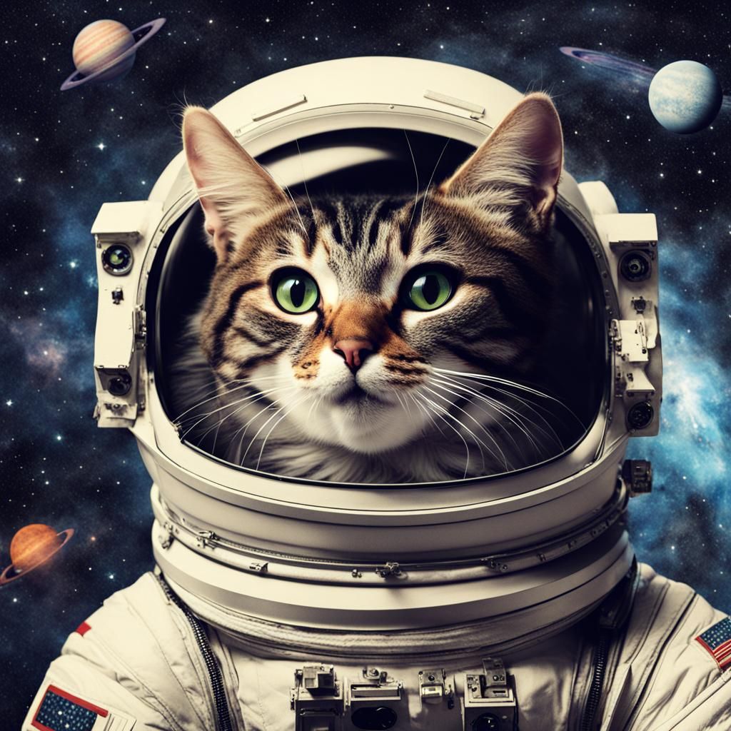 Cats Floating in Outer Space