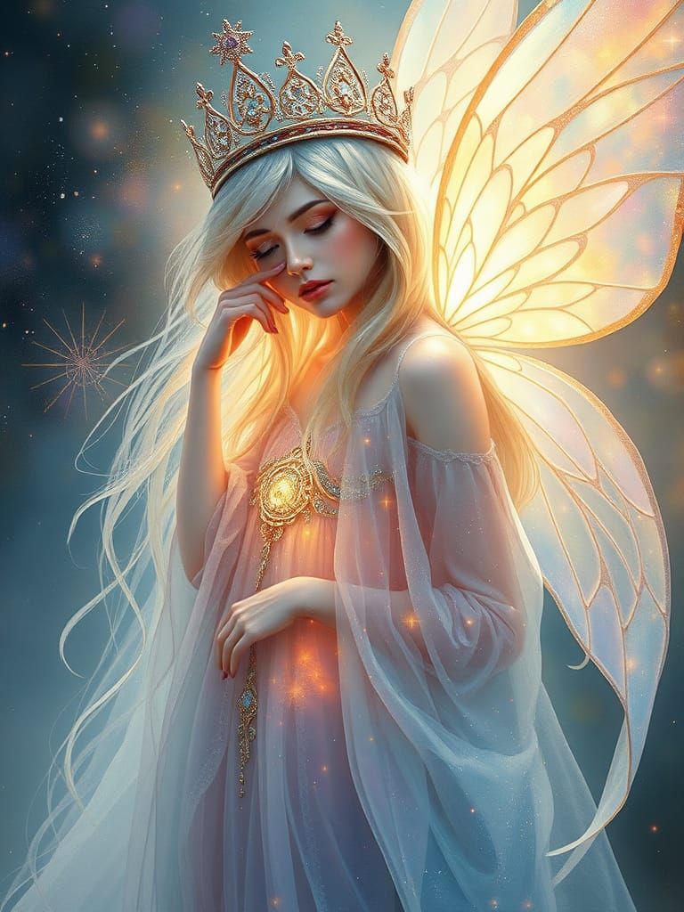 Ethereal Fairy Queen in Iridescent Hues
