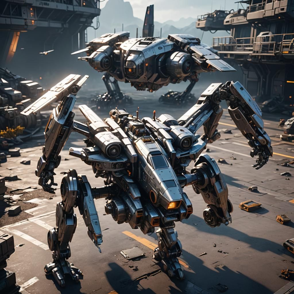 Futuristic Sci-Fi Plane with Intricate Mech Details