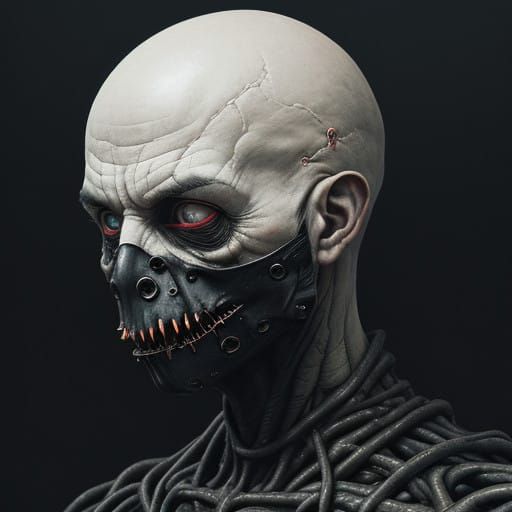 Surreal Dark Fantasy Figure in Haunting, Surreal Scene