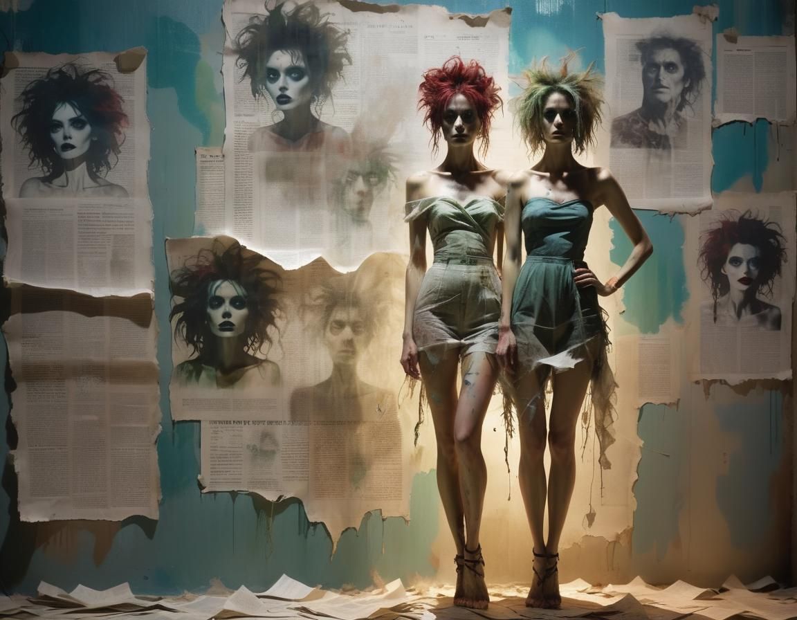 Visionary Woman Emerges from Newsprint Haze