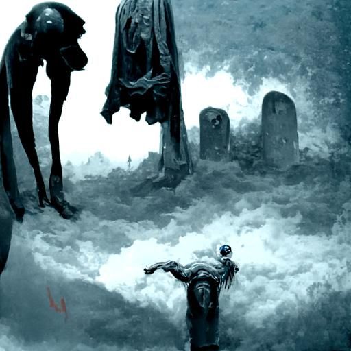 Horror Afterlife Image Inspired by Doré and Rutkowski