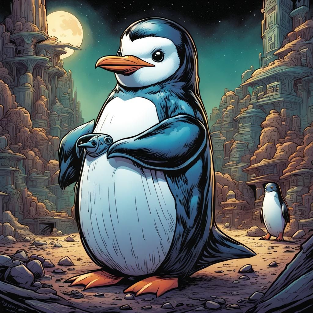 Adventures of Little Penguin Lolo in Comic Book Art