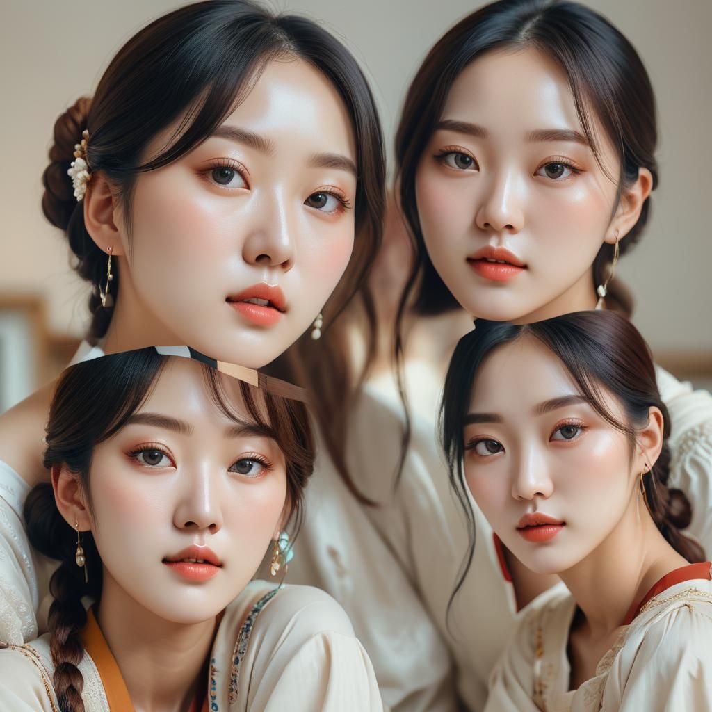 Korean Girls in the Styles of Famous Artists