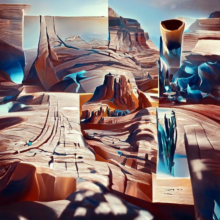 Geometric Desert Landscape Inspired by Ed Mell