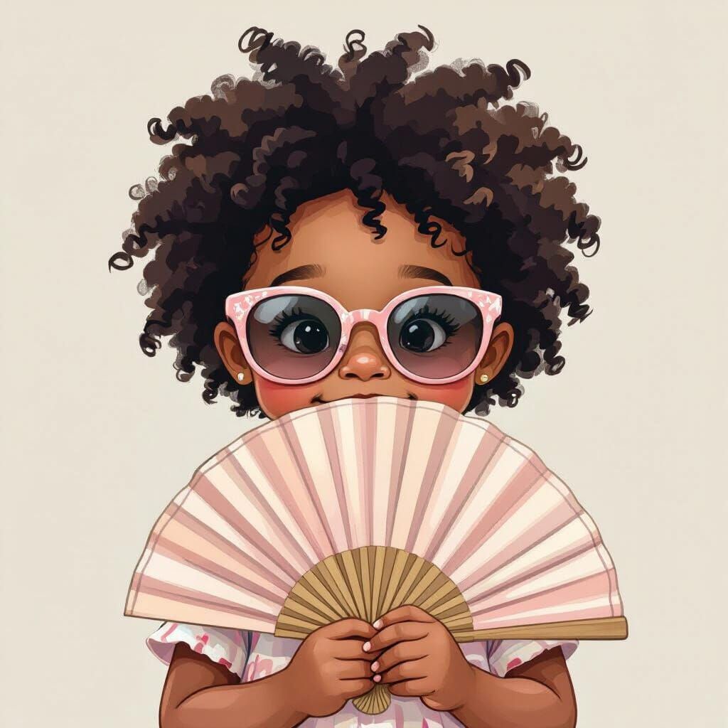 Cute Kid Peekaboo Illustration in Pastel Colors