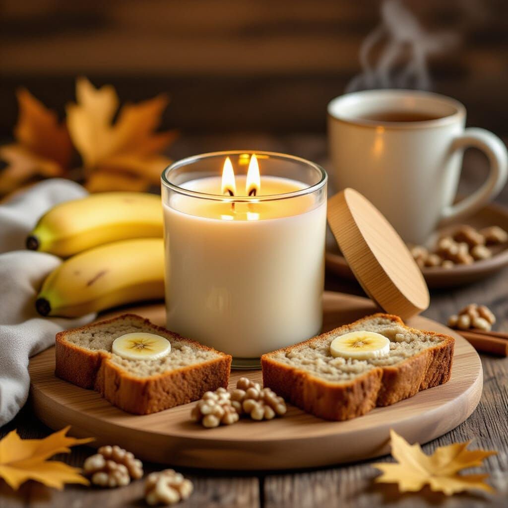 Banana Nut Bread Candle Still Life