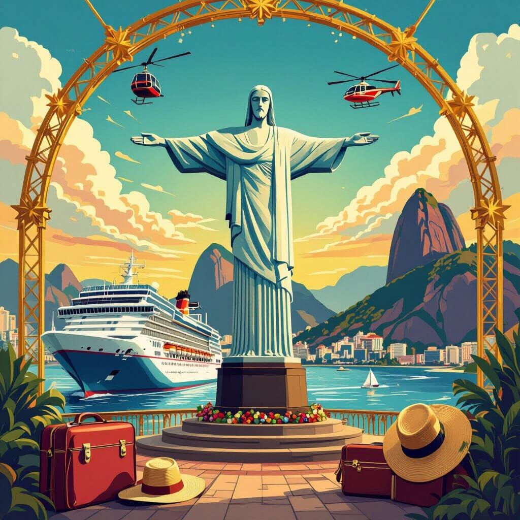 Christ the Redeemer Surrounded by Carnival Cruise and Travel...