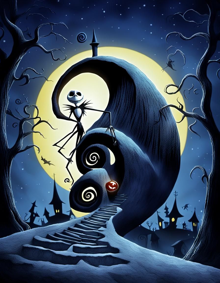Nightmare Before Christmas Cartoon Movie Poster in CGI