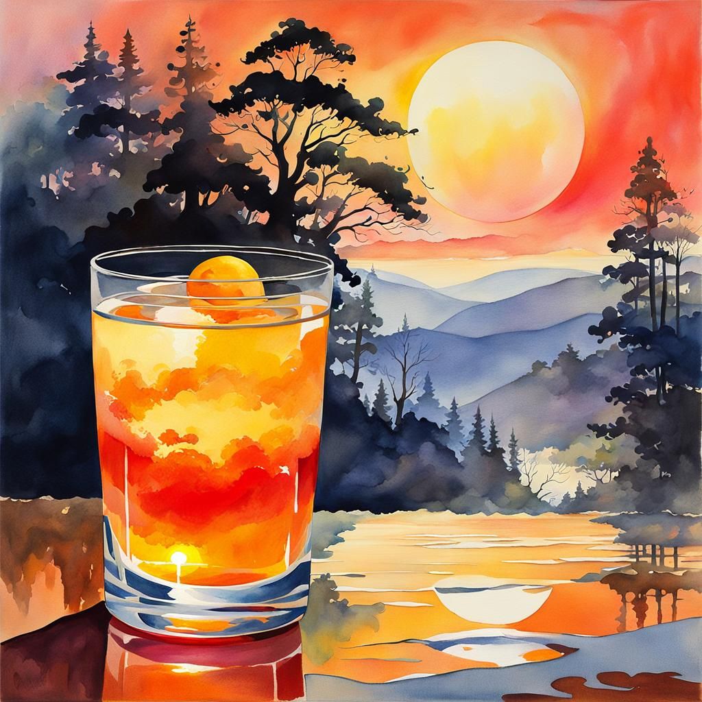 Vivid Tequila Sunrise Colors in Cottagecore Style