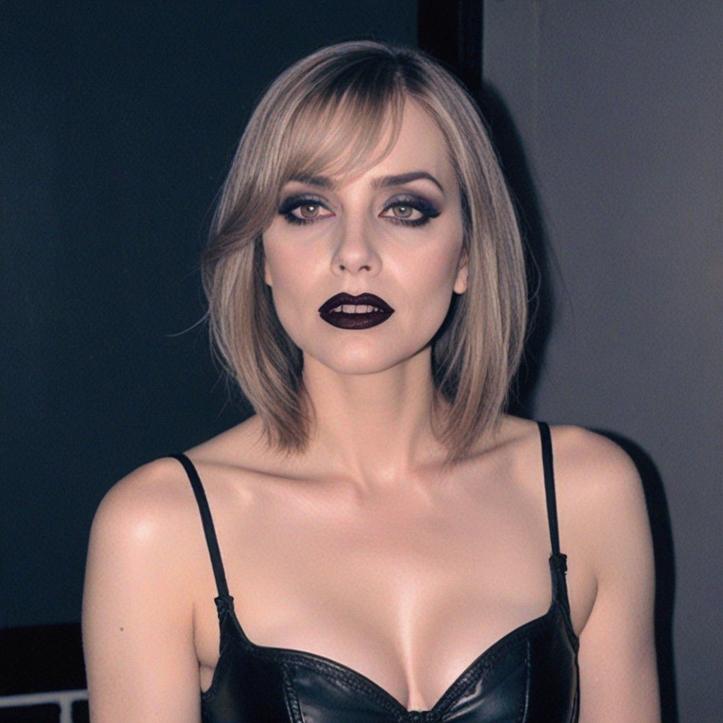 Gothic Glamour Corset Portrait with Latex Heavy Eye Makeup