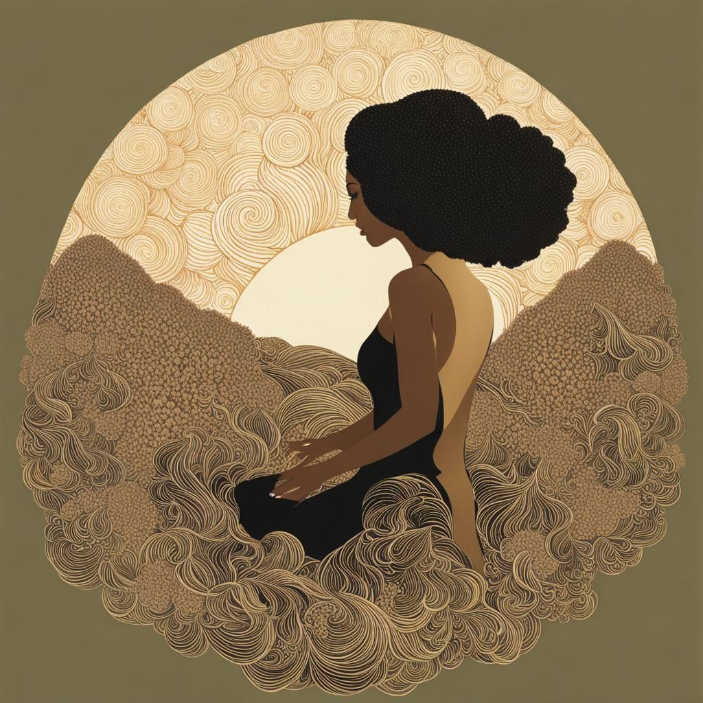 Woman Wearing the Earth: An AI Generated Image