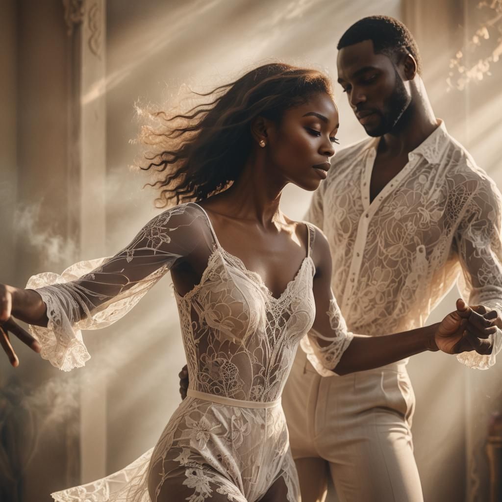 Romantic Dance in Soft Focus Digital Art