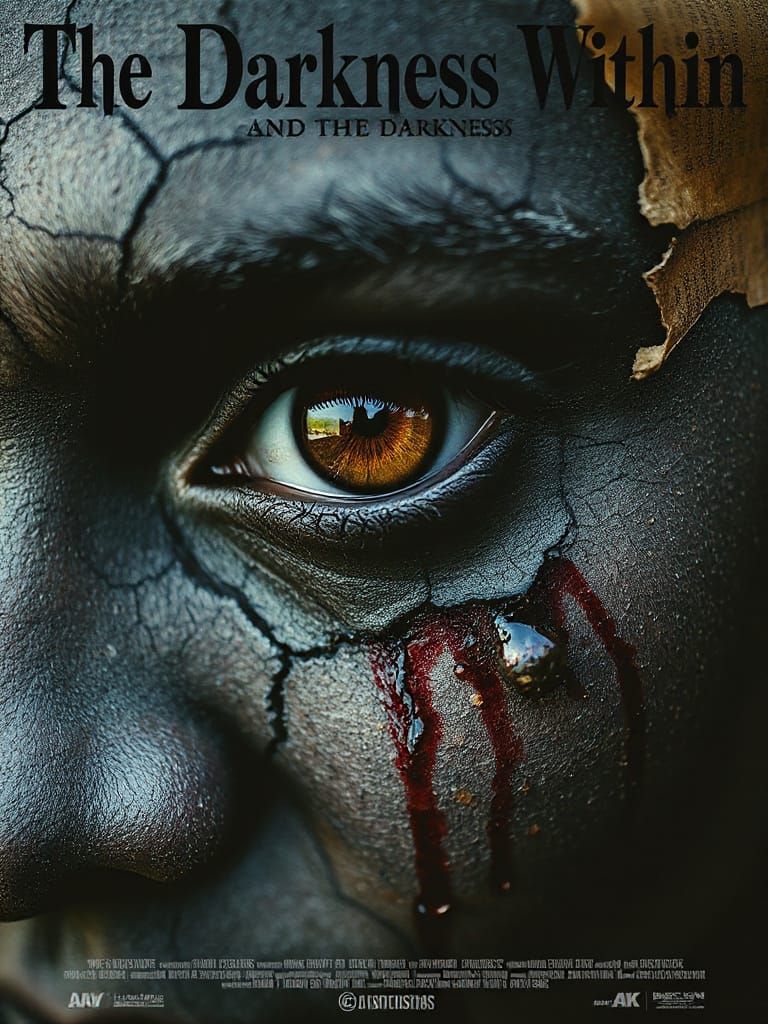 Gothic Horror Movie Poster: Cracked Skin Portrait