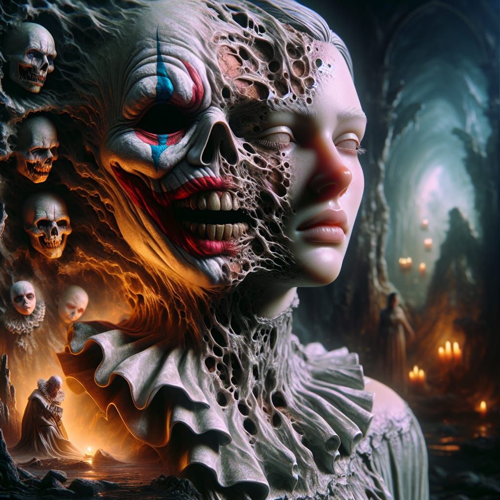 Surreal Transformation: Woman in 3D Oil Painting