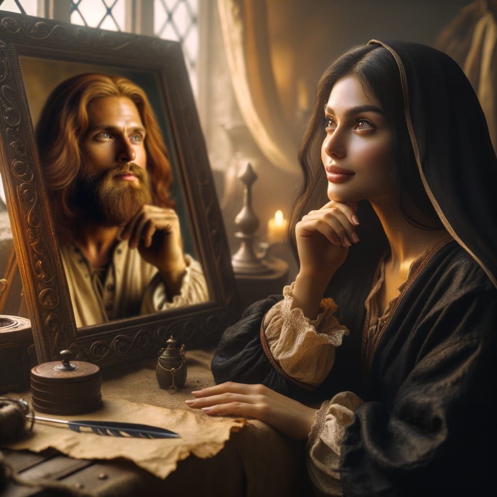 A person remembering their past life.