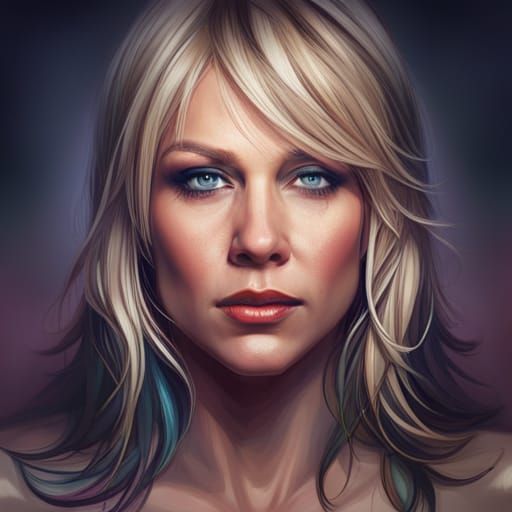 Swedish Rock Star Portrait in Digital Art Style