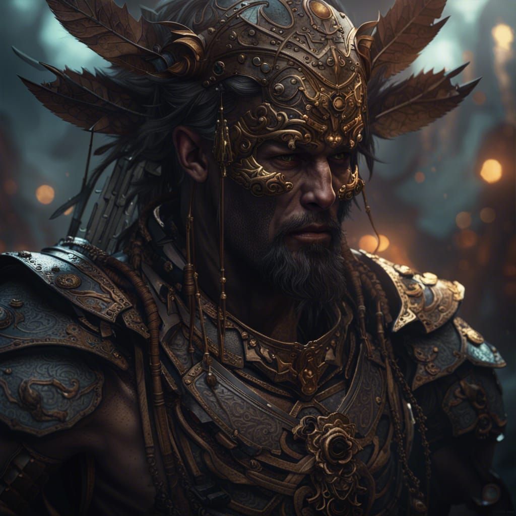 Fading Warrior in Dark Fantasy Style