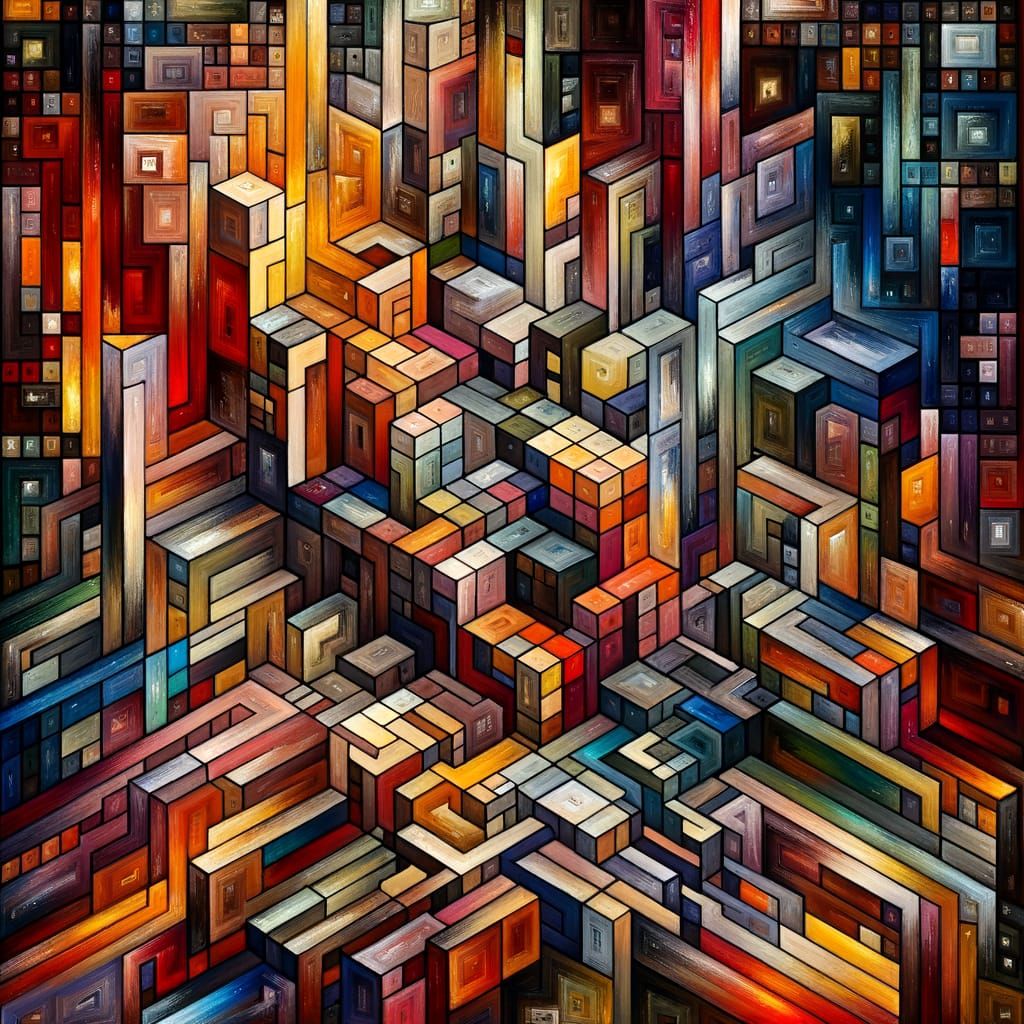 Surreal Geometry Abstraction with Cubist Influences