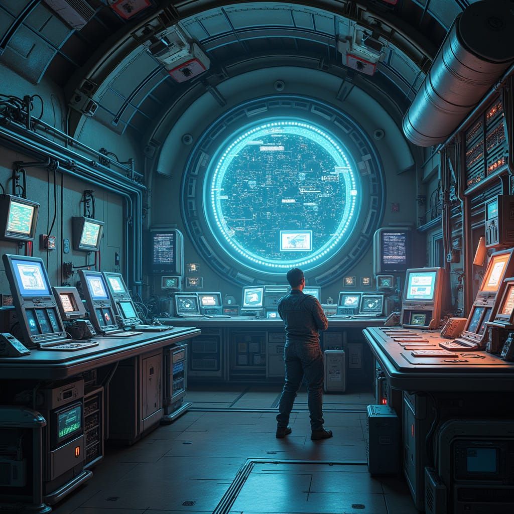 Futuristic Laboratory in Cyberpunk Style