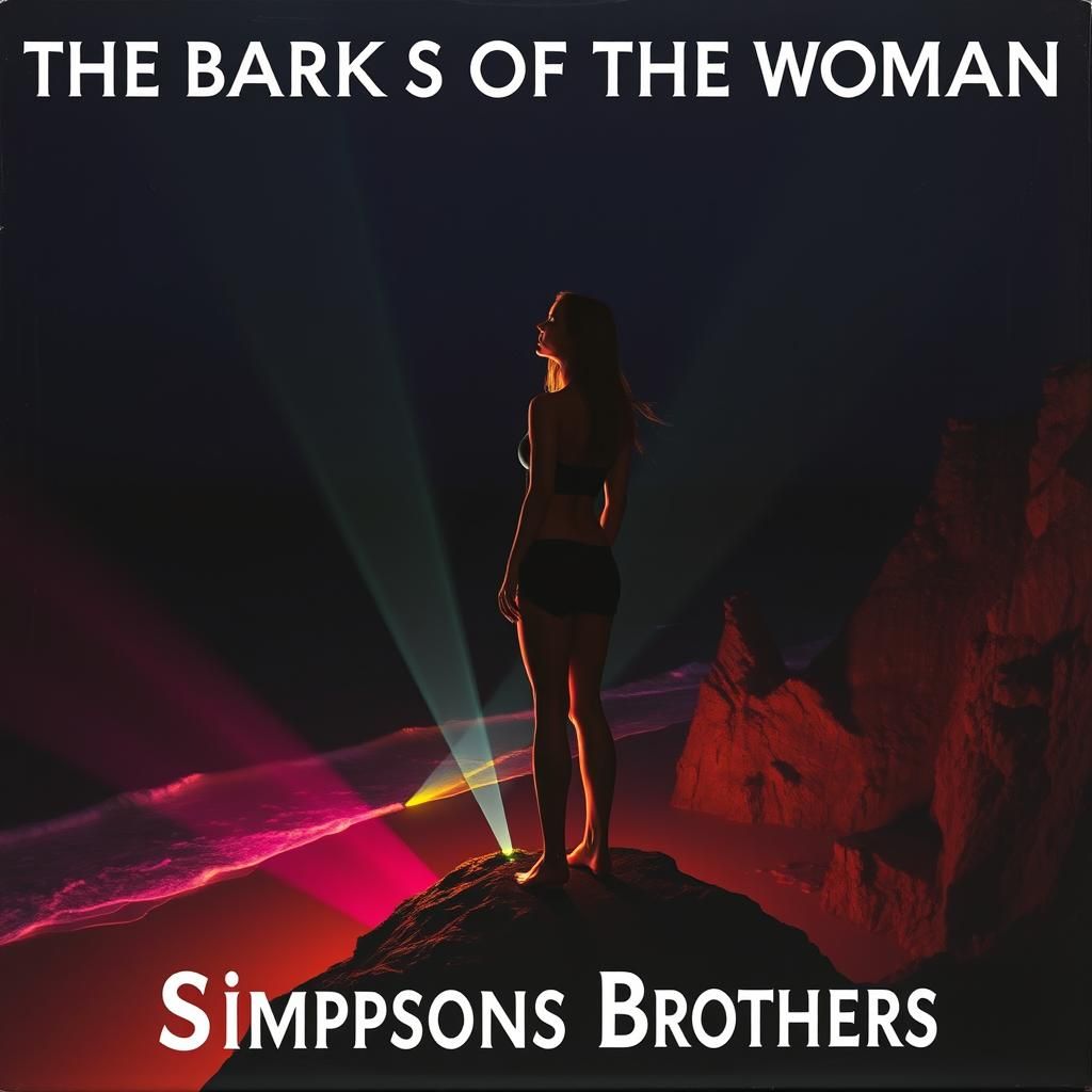 Dramatic Album Cover: Woman on Cliff at Night