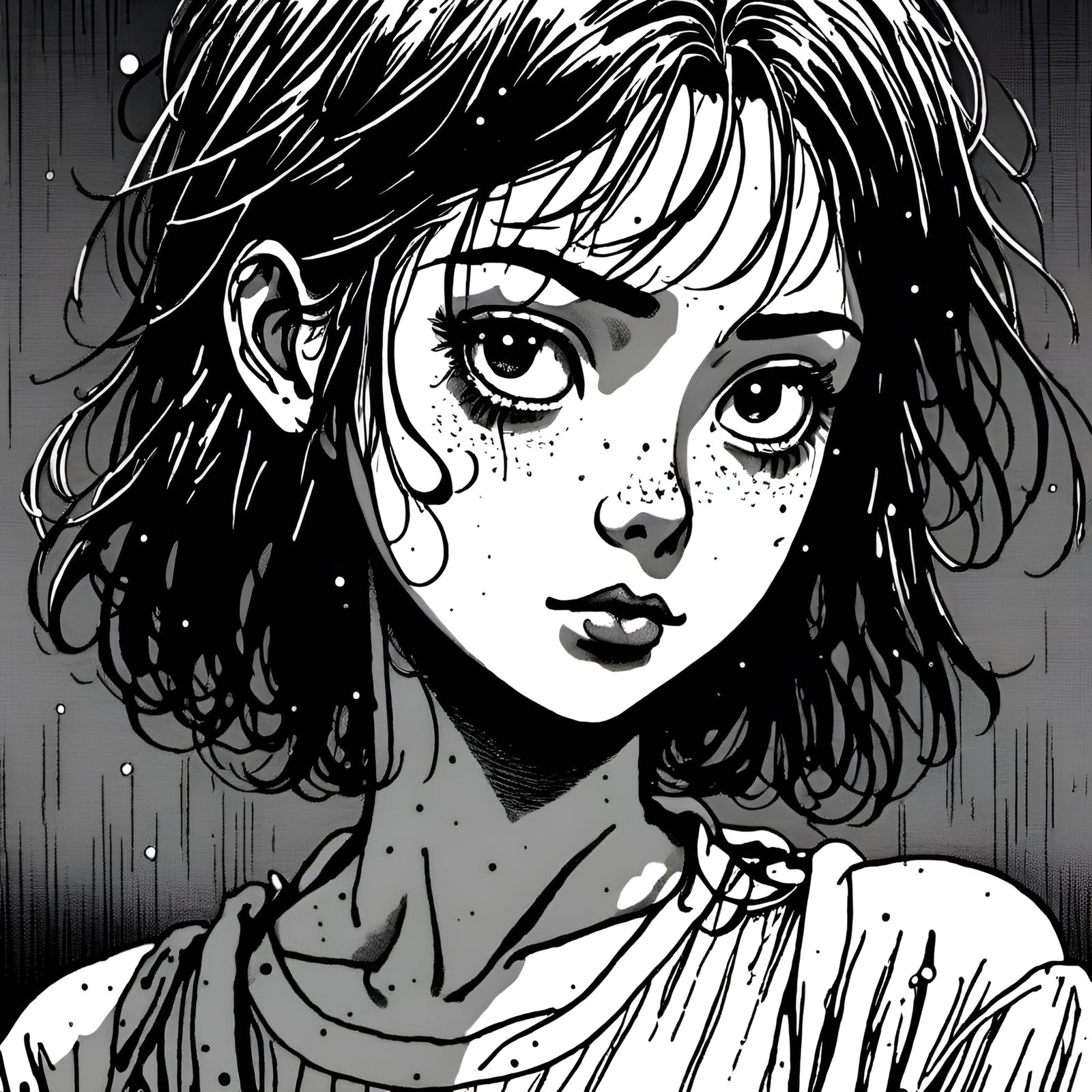 Yandere Woman Portrait in Digital Art Style