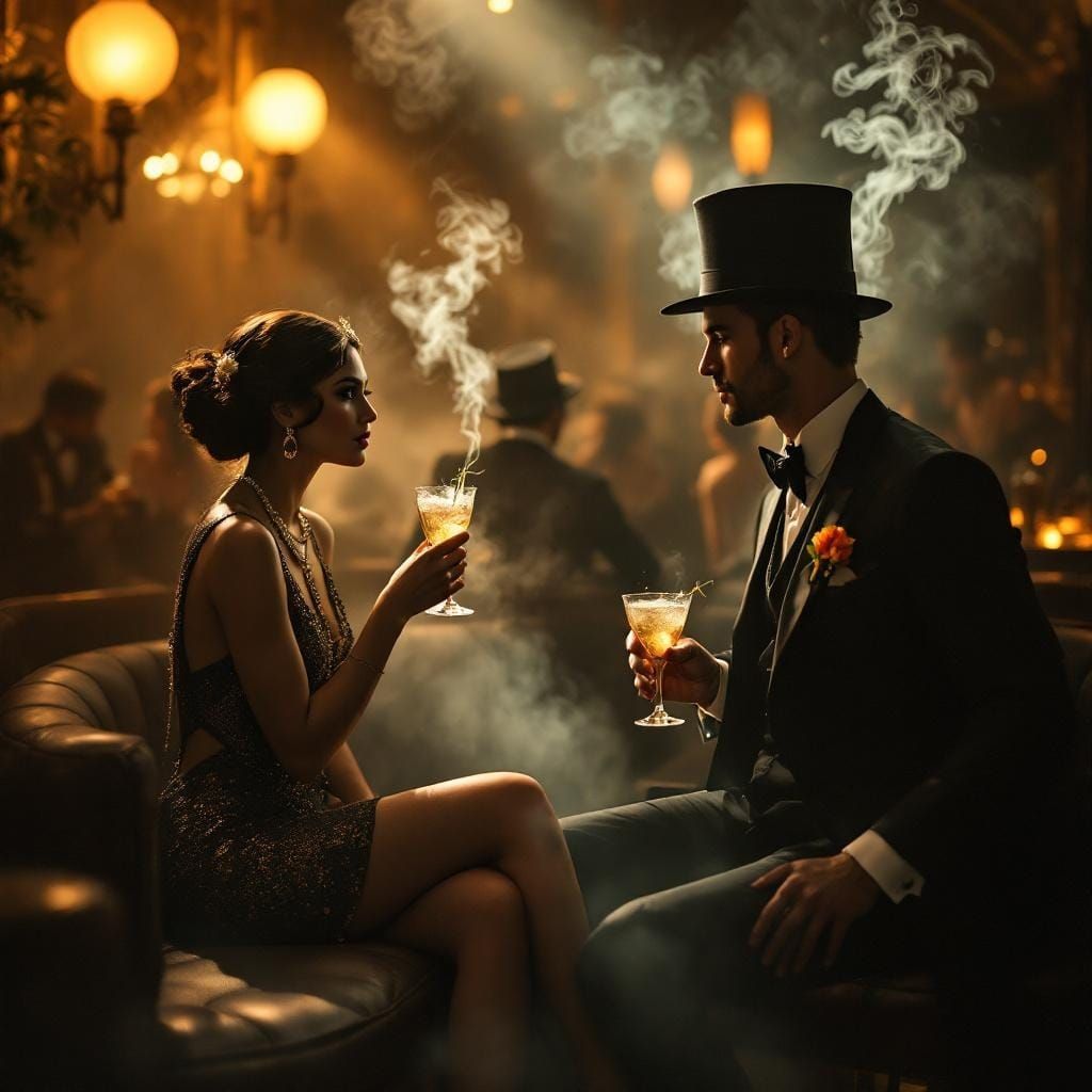 Roaring 20s Speakeasy Revival in Golden Light