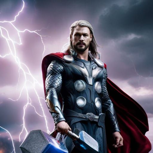 Hyperrealistic Portrait of Thor in HDR