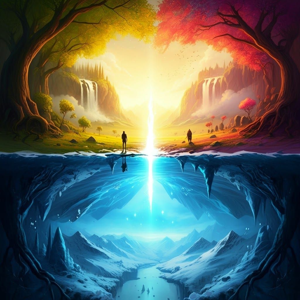 Contrasting Worlds: Over-World Spring and Under-World Winter