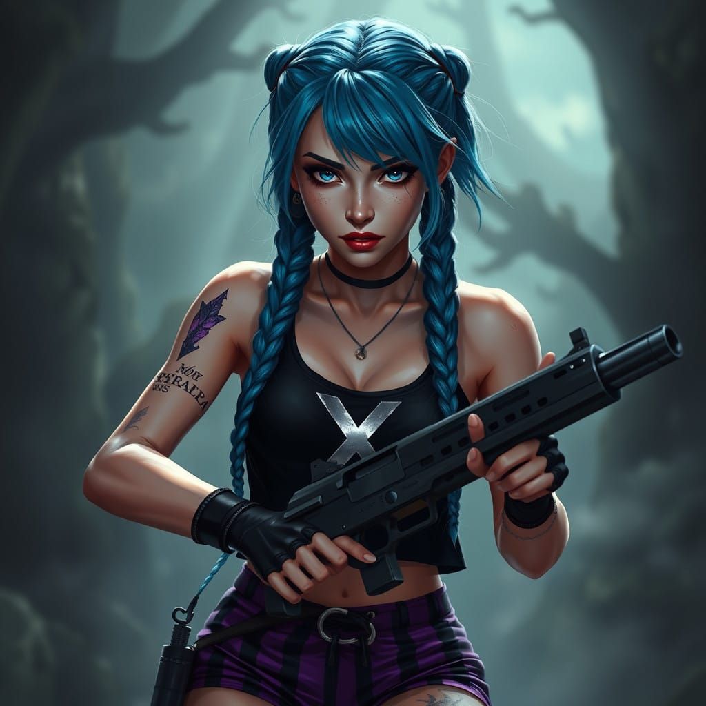 Ethereal Jinx in Dark Fantasy Style