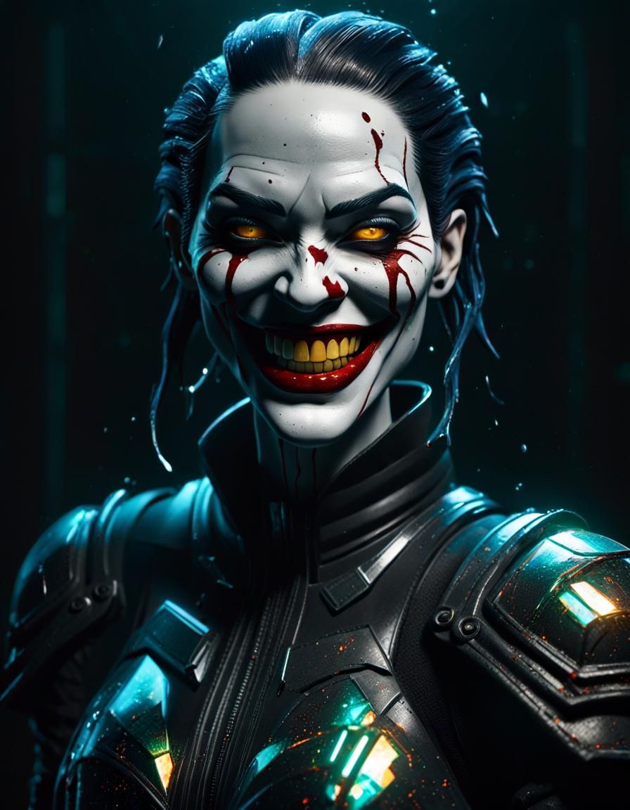 Gothic Horror Goddess with Scary Smile