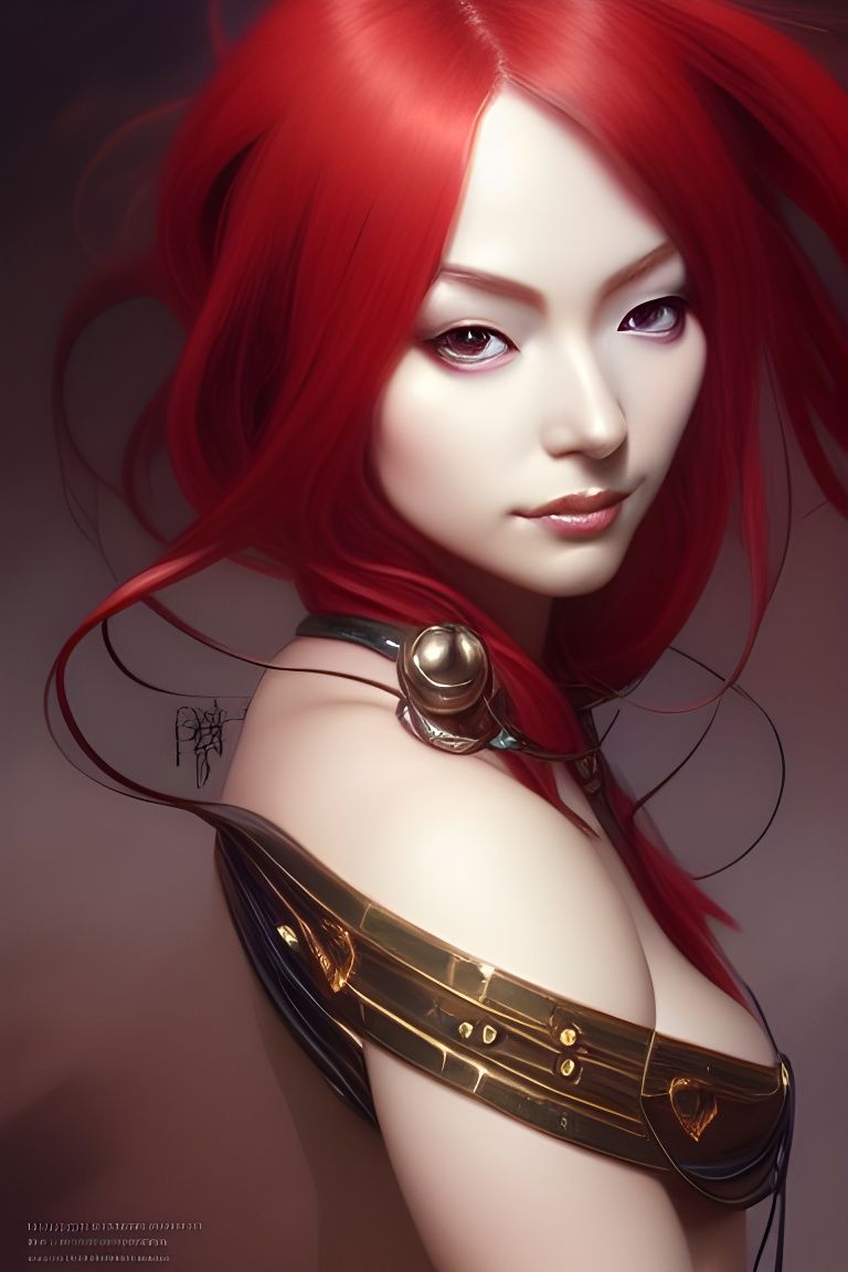 Elegant Portrait of Yoko Littner as Digital Art