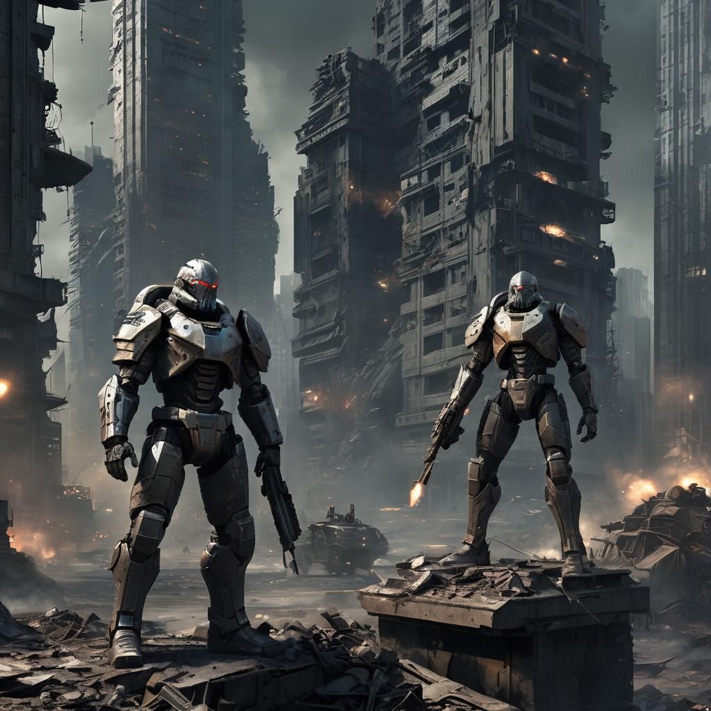 the world of rifts ttrpg, in the art style of palladium books