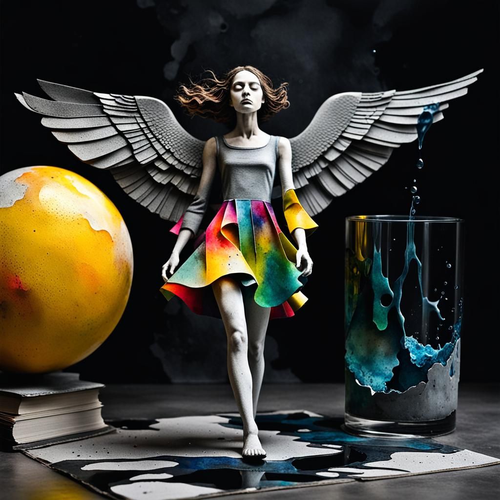 Pop-Up Book: Woman's Colorful Scream in Concrete