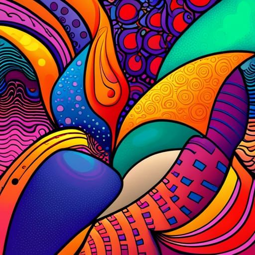 Harmonious Blend: A Geometric Pop Art Design