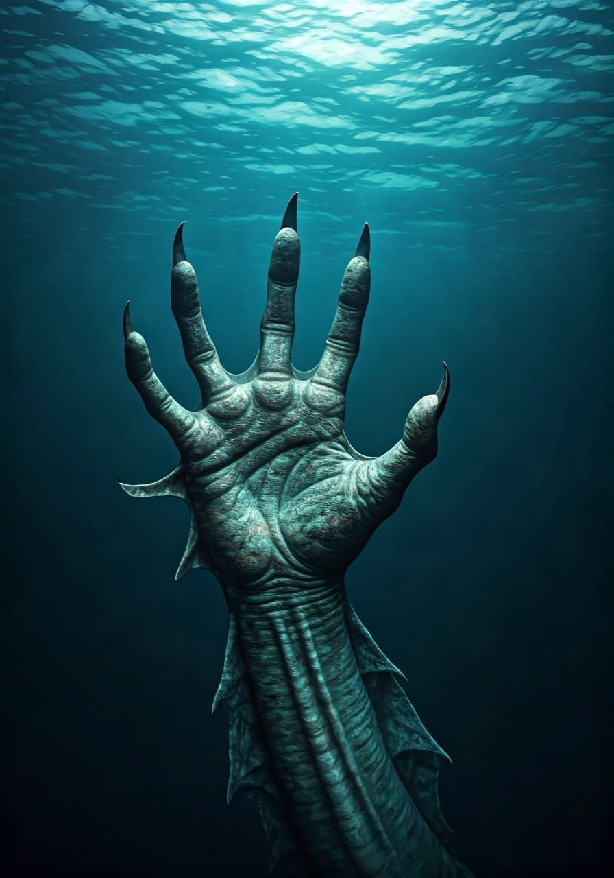 Gigantic Amphibian Hand Emerges from Dark Ocean Depths