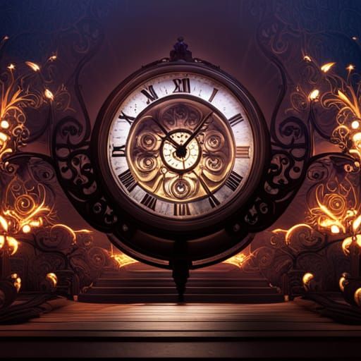 Organic Clockwork Tendrils: Fantasy Art Nouveau Composition